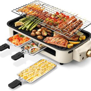 Pukomc Electric Indoor Grill,2 in 1 Indoor Grills for Kitchen with Grill
