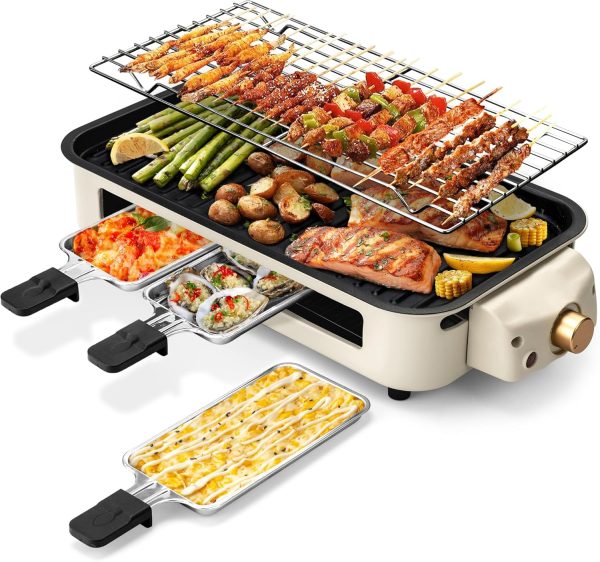 Pukomc Electric Indoor Grill,2 in 1 Indoor Grills for Kitchen with Grill
