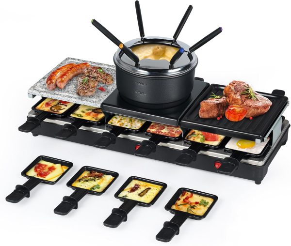 Raclette Table Grill - Indoor Electric Grill Griddle - Nonstick Extra Large