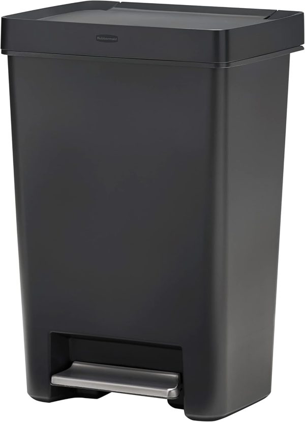 Rubbermaid Premier Series II Step-on Trash Can for Home and Kitchen, with
