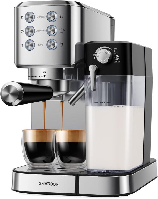 SHARDOR 20 Bar Espresso Machine with Automatic Milk Frother, Cappuccino
