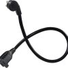 SPARKING Low Profile Flat Plug Short Extension Cord - 1.5FT Black Flat Wall