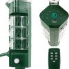 Sattiyrch Outdoor Power Strip Timer with Photocell, Remote Control,2/4/6/8