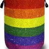 Shiny Rainbow Printed Laundry Basket Gay Funny Laundry Hamper Foldable