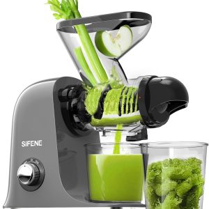 SiFENE Cold Press Juicer Machine, Compact Single Serve Slow Masticating