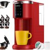 Single Serve Coffee Machine, 3 in 1 Pod Coffee Maker for K Cup Pods &
