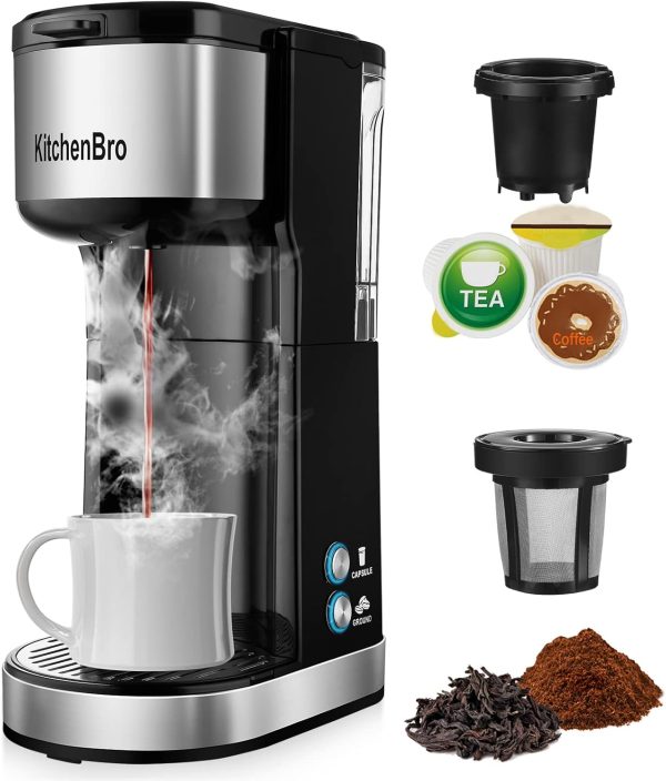 Single Serve Coffee Maker K Cup with Reservoir, Space Saver One Cup Coffee