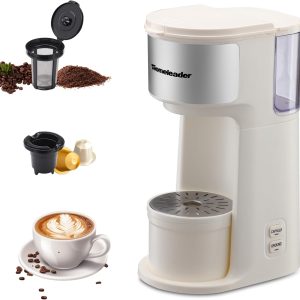 Single Serve Coffer Maker for K-Cup and Ground Coffee, Coffee Machine with