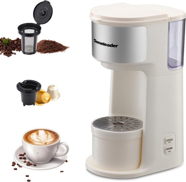 Single Serve Coffer Maker for K-Cup and Ground Coffee, Coffee Machine with