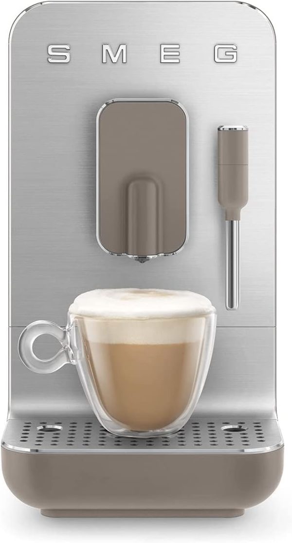 Smeg Fully Automatic Coffee Machine with Steam Taupe, 47 ounces