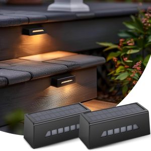 Solar Deck Lights Outdoor, IP65 Waterproof Fence Solar Lights Outdoor,