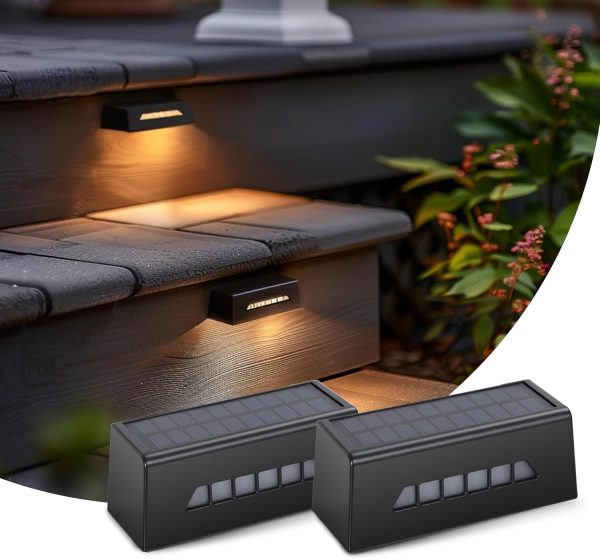 Solar Deck Lights Outdoor, IP65 Waterproof Fence Solar Lights Outdoor,