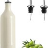 Sweejar Large Ceramic Olive Oil Dispenser Bottle, Opaque Oil Cruet Protects