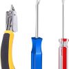 Upholstery Staple Remover Tool Kit,Heavy Duty Carpet Tack Strip Nail Wood