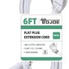 YOJOE Flat Plug Indoor Extension Cord 6 ft, 3 Prong 15A Power Extension