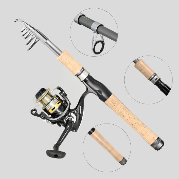 2PCS Fishing Pole Combo,Carbon Fiber Fishing Pole ，12 +1 Shielded Bearings - Image 2