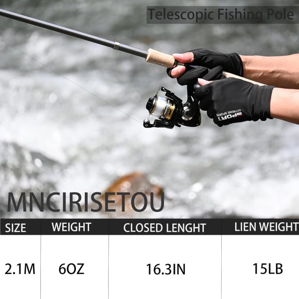 2PCS Fishing Pole Combo,Carbon Fiber Fishing Pole ，12 +1 Shielded Bearings - Image 3