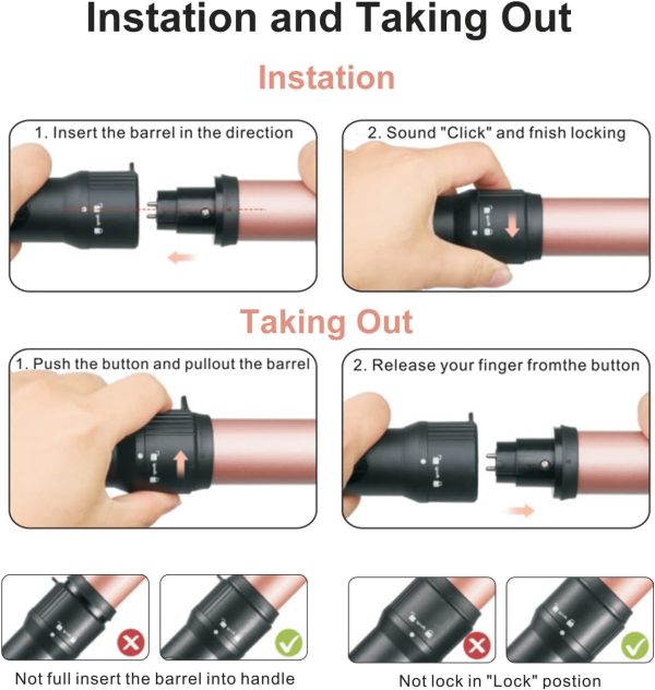 5 in 1 Curling Wand Set, Curling Iron with Curling Brush and 4 - Image 8
