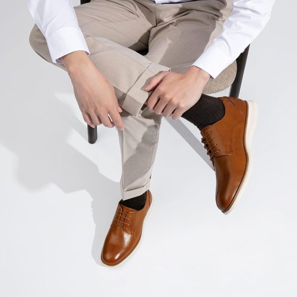 Jousen Men's Dress Shoes Brogue Formal Lace Up Oxfords Shoes - Image 9