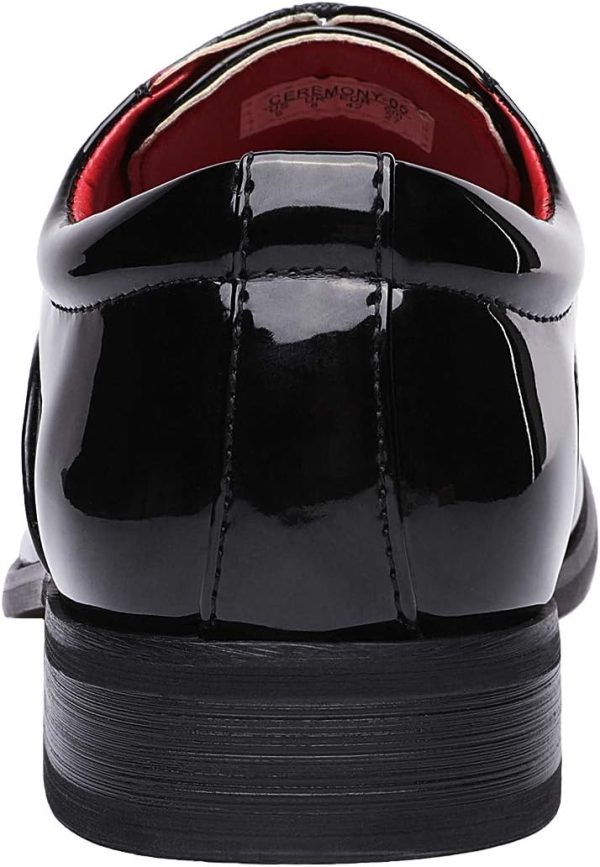Bruno Marc Men's Faux Patent Leather Tuxedo Derby Dress Shoes Classic - Image 4