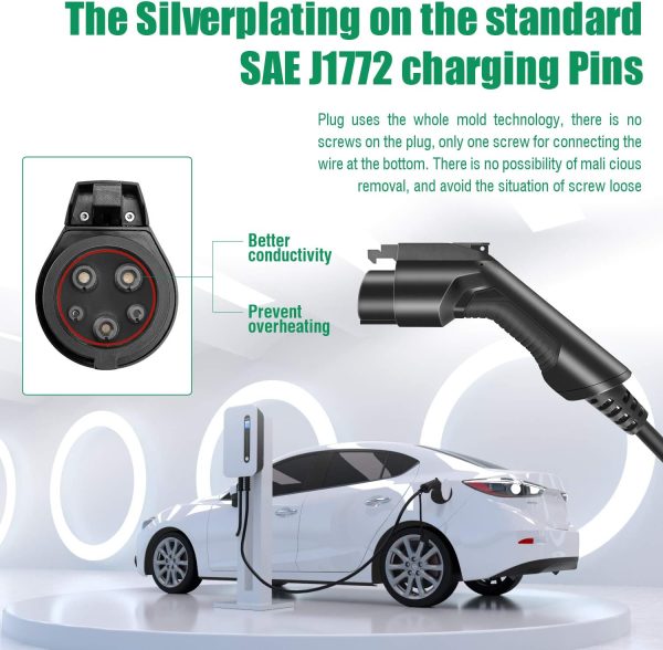 32A 7.68KW EV Charger Level 2 Station, NEMA14-50 20ft Wall Electric Vehicle - Image 4