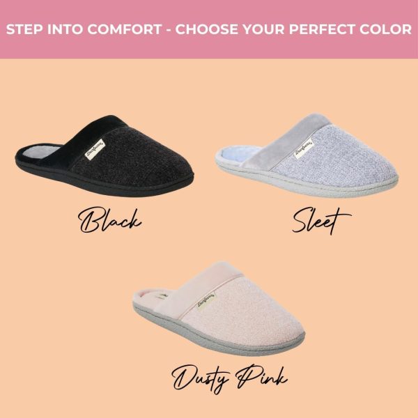 Dearfoams Women's Slip On Memory Foam Comfort Samatha Scuff House Slipper - Image 3