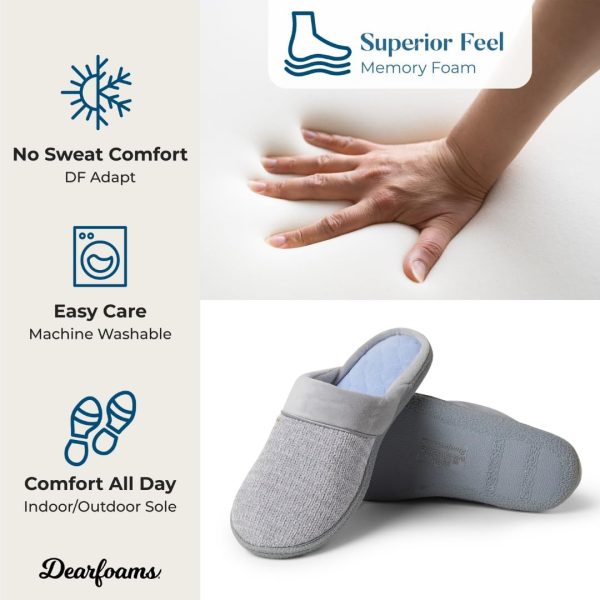 Dearfoams Women's Slip On Memory Foam Comfort Samatha Scuff House Slipper - Image 5