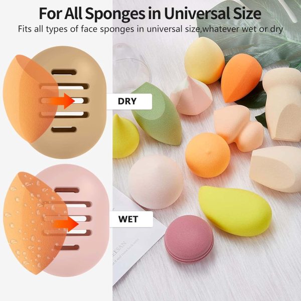 Makeup Sponge Holder,2PCS Double-sided Breathable Silicone Beauty Blender - Image 5