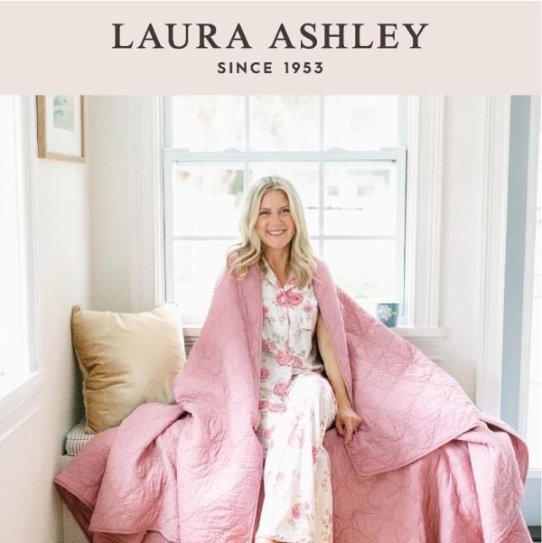 Laura Ashley Ladies All Over Plush W/Memory Foam Slippers - Image 4