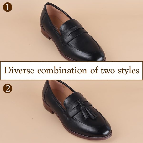 ADAMUMU Womens Loafers Business Casual Shoes for Women, Chunky Leather - Image 2