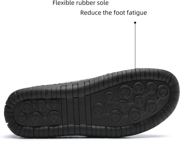 alcubieree Mens Leather Casual Shoes Comfortable Fashion Sneakers Loafers - Image 3