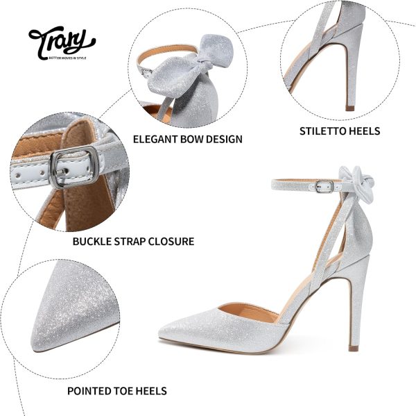 Trary Heels for Women Closed Pointed Toe Heels Women's Pumps Stiletto High - Image 4