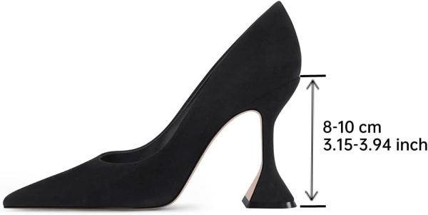 YDN Women Pointed Toe Slip on Pumps Special Kitten High Heel Shoe for Party - Image 4