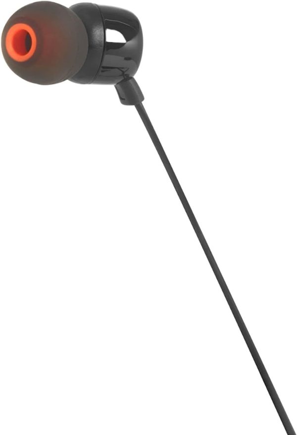 Tune 110 Wired in-Ear Headphones - Black, with Black Velvet Storage Pouch - Image 4