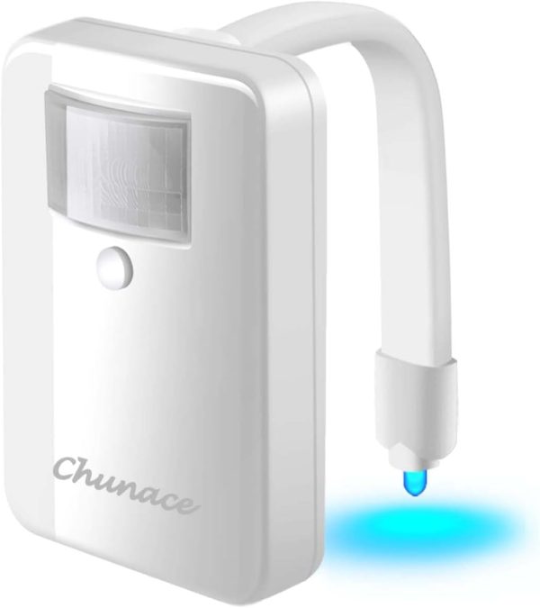 Chunace Toilet Bowl Night Light Motion Sensor, 16 Color Changing LED - Image 2