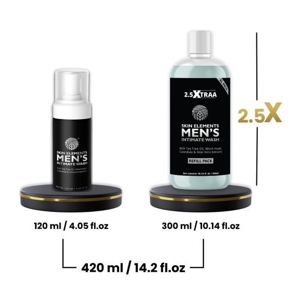 Skin Elements Men's Intimate Wash JUMBO Pack | with Refill | For 180 Days | - Image 2