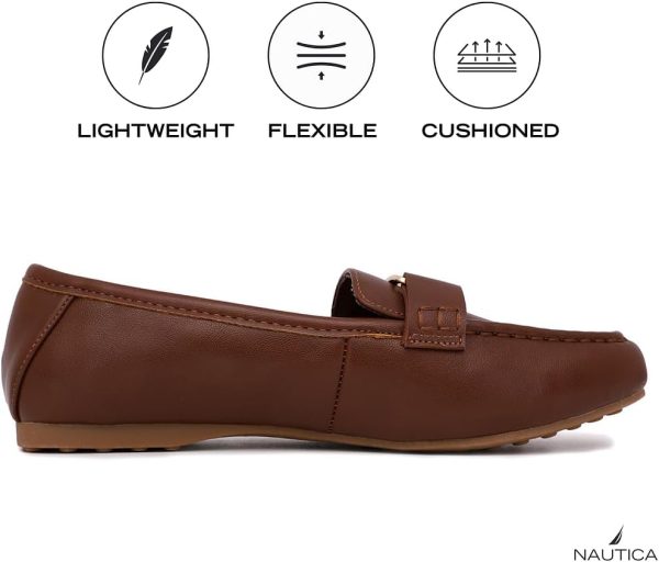 Nautica Woman Flat Loafers Designer Vegan Leather Penny Shoes Slip On - - Image 6