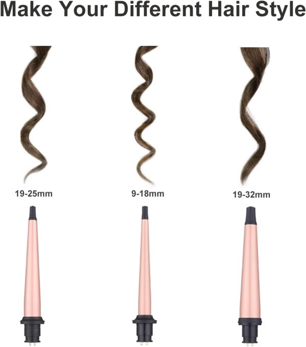 Curling Iron Wand Set, Curling Wand 3 in 1 Hair Curling Wands - Image 3