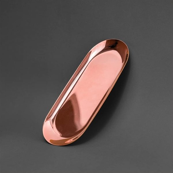 Rose Gold Jewelry Tray | 9 Inch Long Decorative Vanity or Bathroom Tray | - Image 3