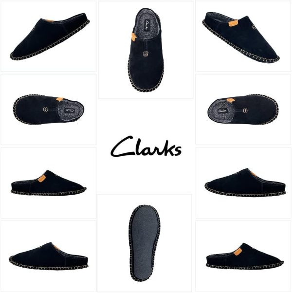 Clarks Mens Open Back Suede Leather Slipper With Heavy Stitching JMS0752 - - Image 2