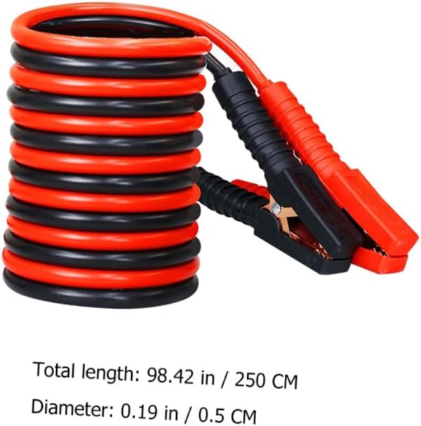 Car Battery with Heavy Duty Jump Leads Heavy Duty Booster Cables Auto Car - Image 7