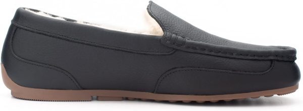 Parfeying Men's Indoor Outdoor Sheepskin Moccasins Slippers Memory Foam - Image 5
