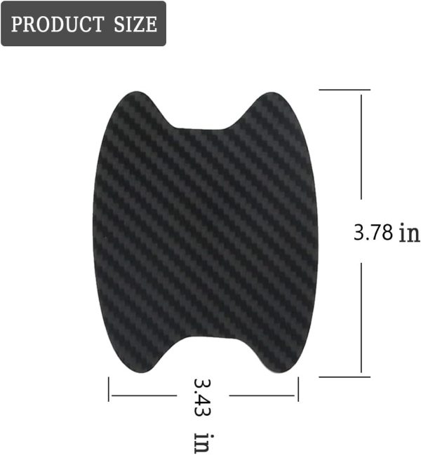 4PCS Sticker, Carbon Fiber Anti-Scratches Car Door Cup Protector, - Image 2