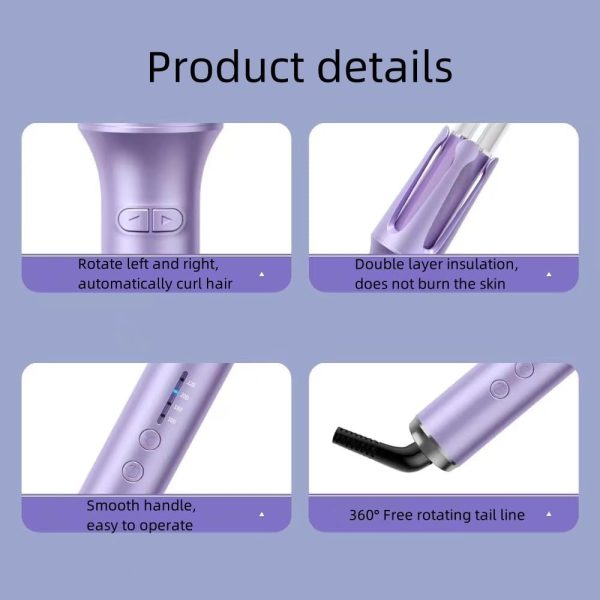 Automatic Hair Curler, Hair Curling Iron,Auto Self Spiral Spinning Curlers - Image 7
