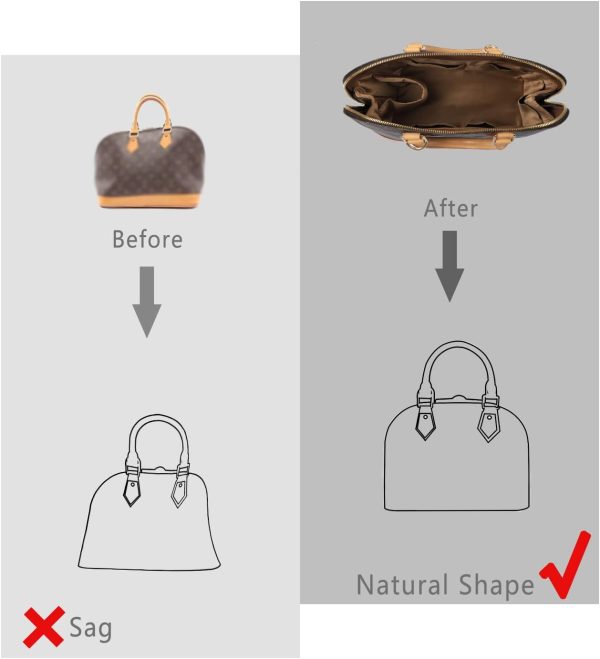 Purse Organizer Insert For Handbags, Silk Purse Organizer with Zipper, Silk - Image 5