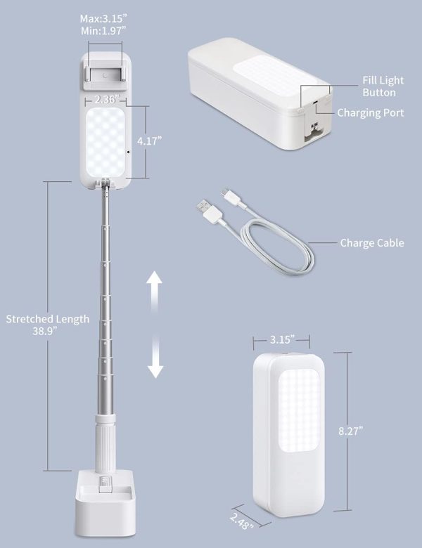 Viozon Extendable Selfie Stand 360° Rotation with Phone Holder, - Image 6