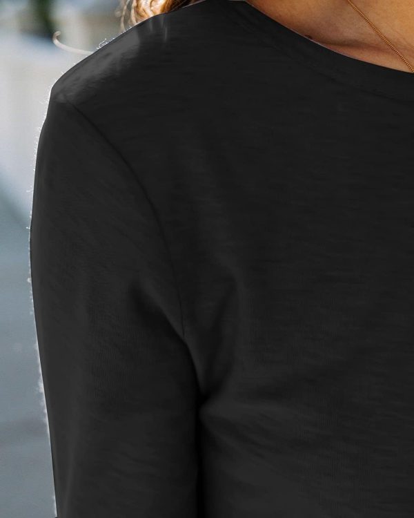 Sherosa Womens T Shirts Long Sleeve Crew Neck Shirts Basic Tee Tops Blouse - Image 6