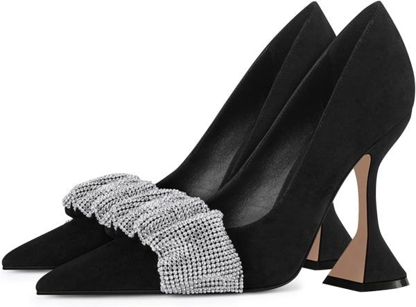 YDN Women Pointed Toe Slip on Pumps Special Kitten High Heel Shoes Party - Image 2