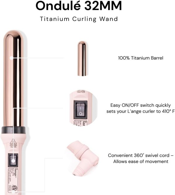 L'ANGE HAIR Ondulé Titanium Curling Wand | Professional Hot Tools Curling - Image 3