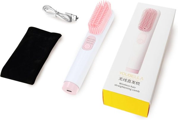 Cordless Hair Straightener Brush, Portable Negative Ion Straightening Comb - Image 9